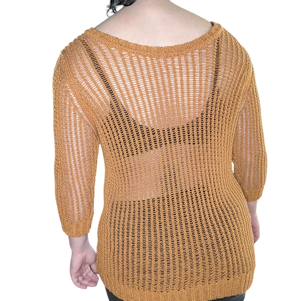 2/22$ Women's Open-Knit Sweater - Tan - Picture 2 of 5